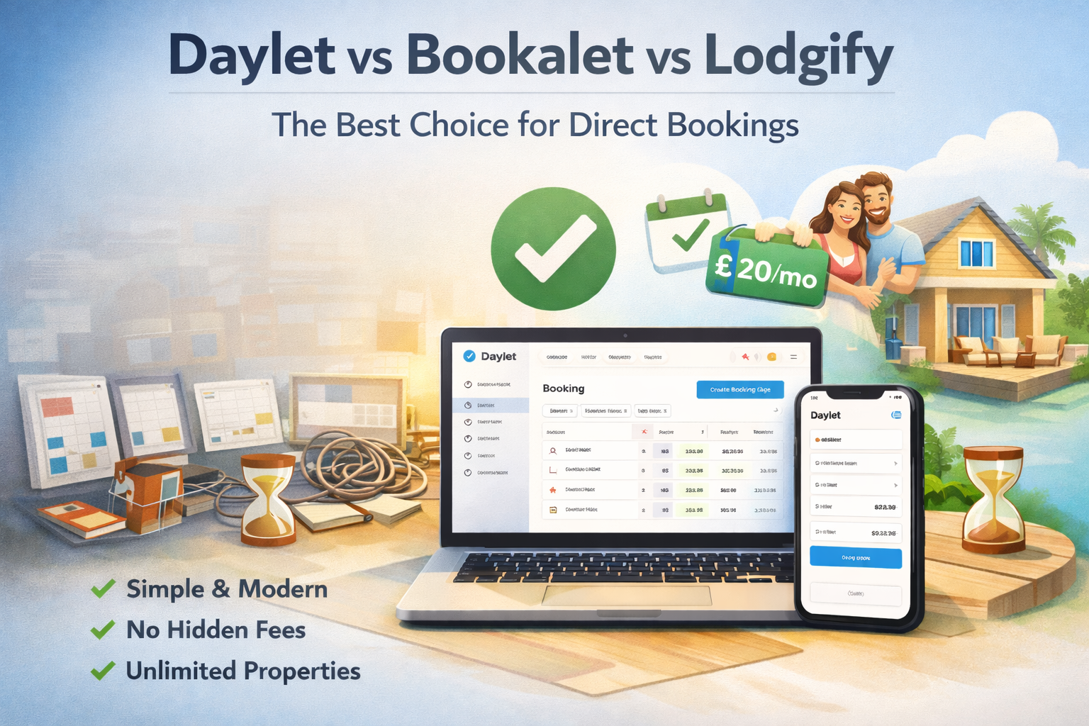Daylet vs Bookalet vs Lodgify: 2026 Price Comparison